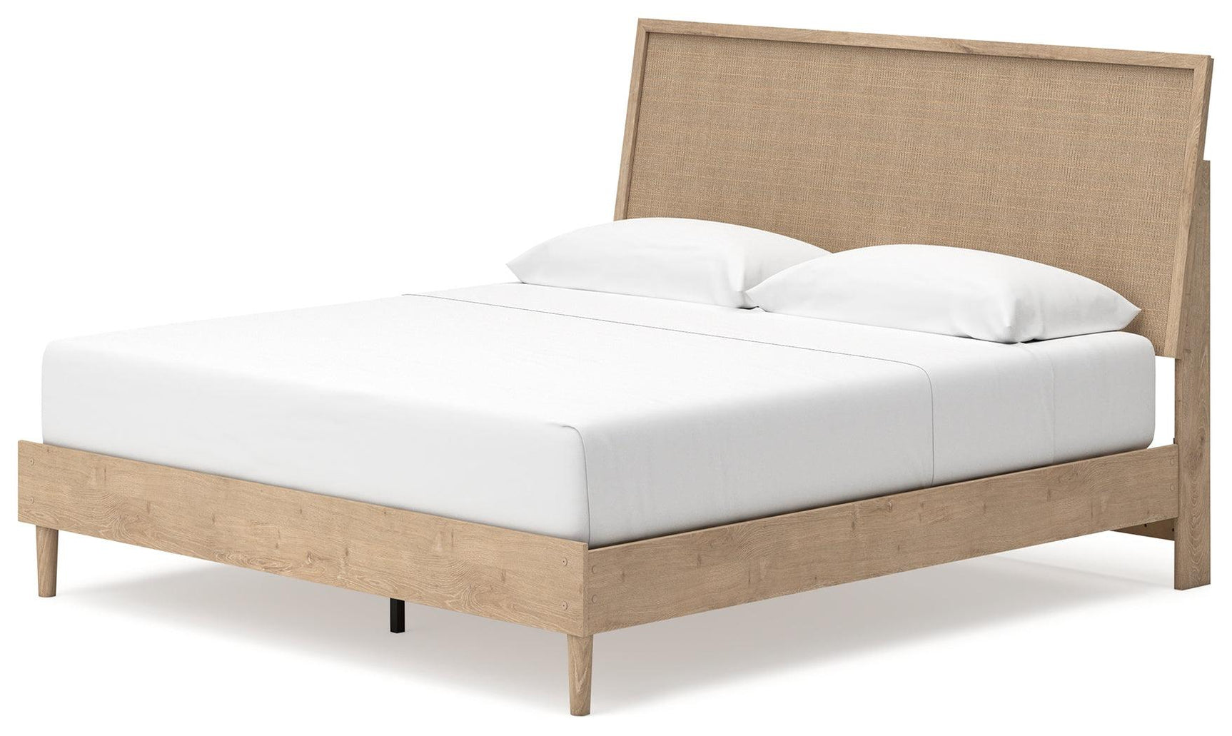 Cielden Two-Tone King Panel Bed footboard detail