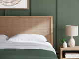 Cielden Two-Tone King Panel Bed angled corner detail