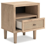 Close-up of LED lighting base and touch control on Cielden Nightstand