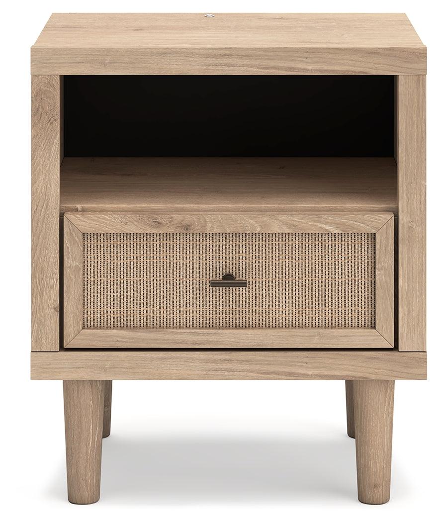 USB and wireless charging ports on Cielden Two-Tone Nightstand