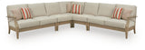 Clare View Beige 5-Piece Outdoor Sectional from Decor Furniture