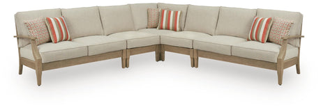 Clare View Beige 5-Piece Outdoor Sectional from Decor Furniture