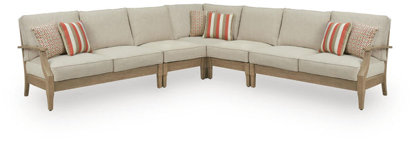 Clare View Beige 5-Piece Outdoor Sectional from Decor Furniture