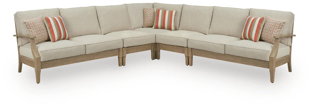 Clare View Beige 5-Piece Outdoor Sectional from Decor Furniture