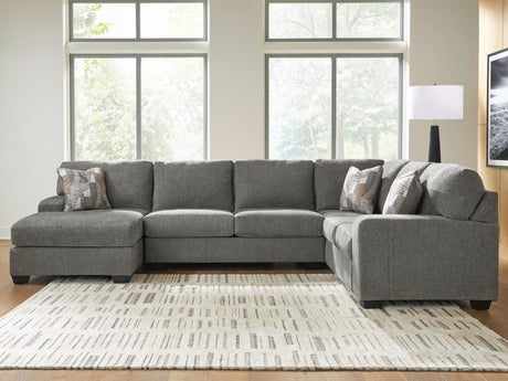 Clarington Greystone Chenille 3-Piece Sectional with Chaise - image 1