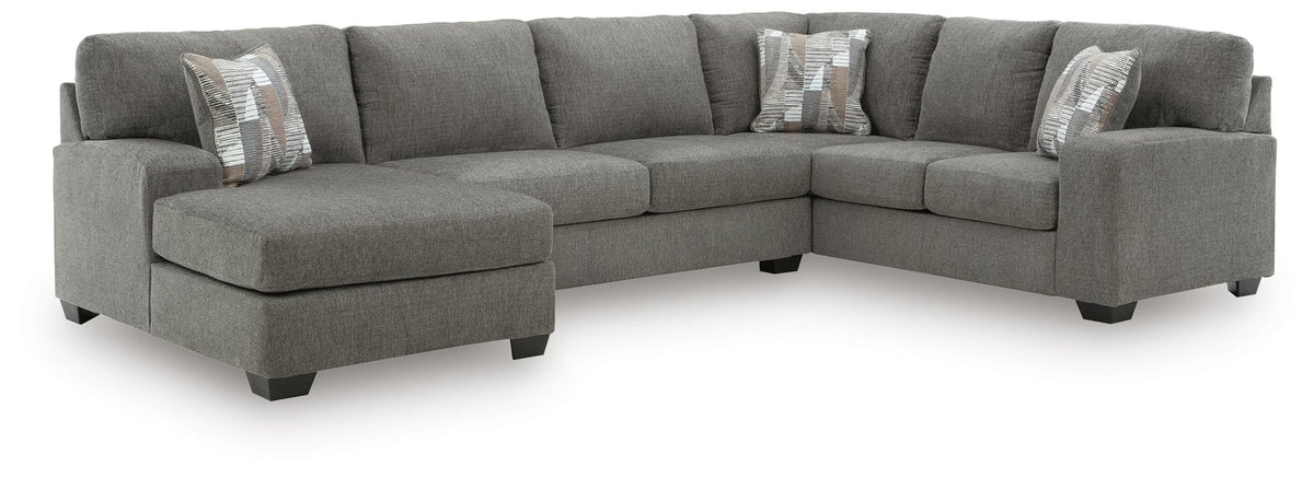 Clarington Greystone Chenille 3-Piece Sectional with Chaise - image 2