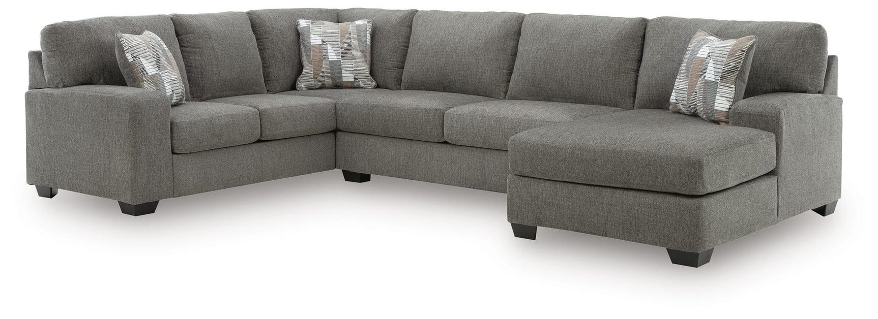 Clarington Greystone Chenille 3-Piece Sectional with Chaise view 2