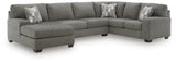 Clarington Greystone Chenille 3-Piece Sleeper Sectional with Chaise - image 2