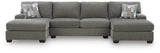 Clarington Greystone Chenille 3-Piece Sleeper Sectional with Double Chaise - image 2