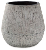 Side angle of Claymount Distressed Brown Decorative Vase