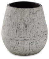 Side angle of Claymount Distressed Brown decorative vase