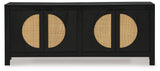 Cliffiings Black/natural Accent Cabinet - Ella Furniture