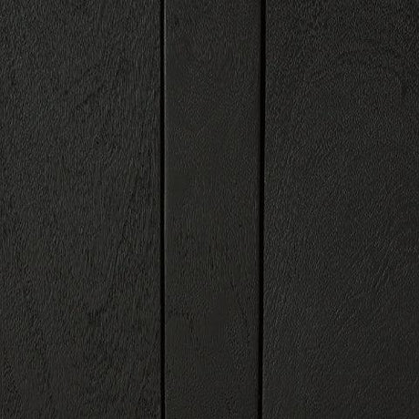 Detailed view of sandblasted black wood finish