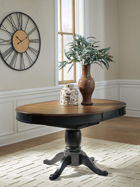 Clorazi Black/Brown Dining Butterfly Extension Table from Decor Furniture
