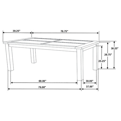 Coleman Rustic Golden Brown Rectangular Dining Set front view