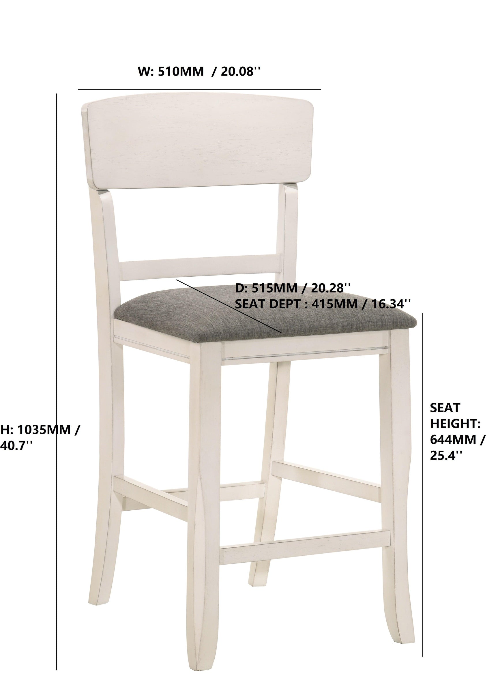 Conner Chalk Gray Oval Counter Height Dining Set side profile