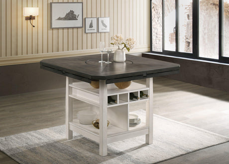 Conner Chalk Gray Oval Counter Height Dining Set seat cushion detail