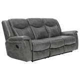 Conrad motion sofa with non-power reclining feature in grey