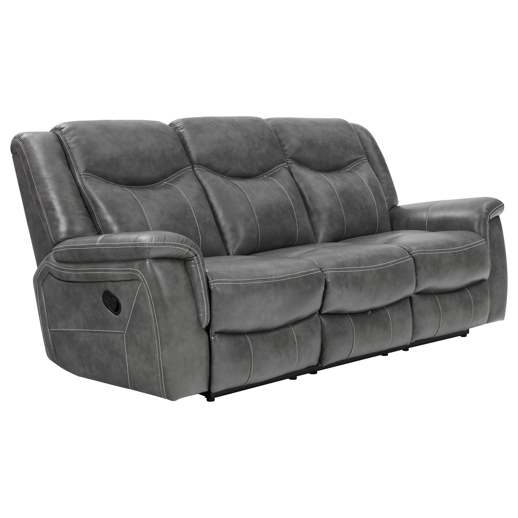 Conrad motion sofa with non-power reclining feature in grey