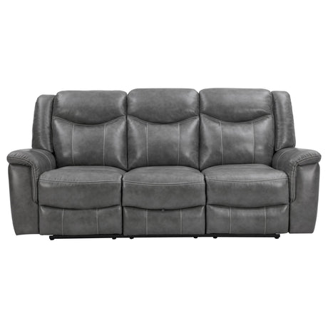 Close-up of Conrad sofa upholstery and stitching detail