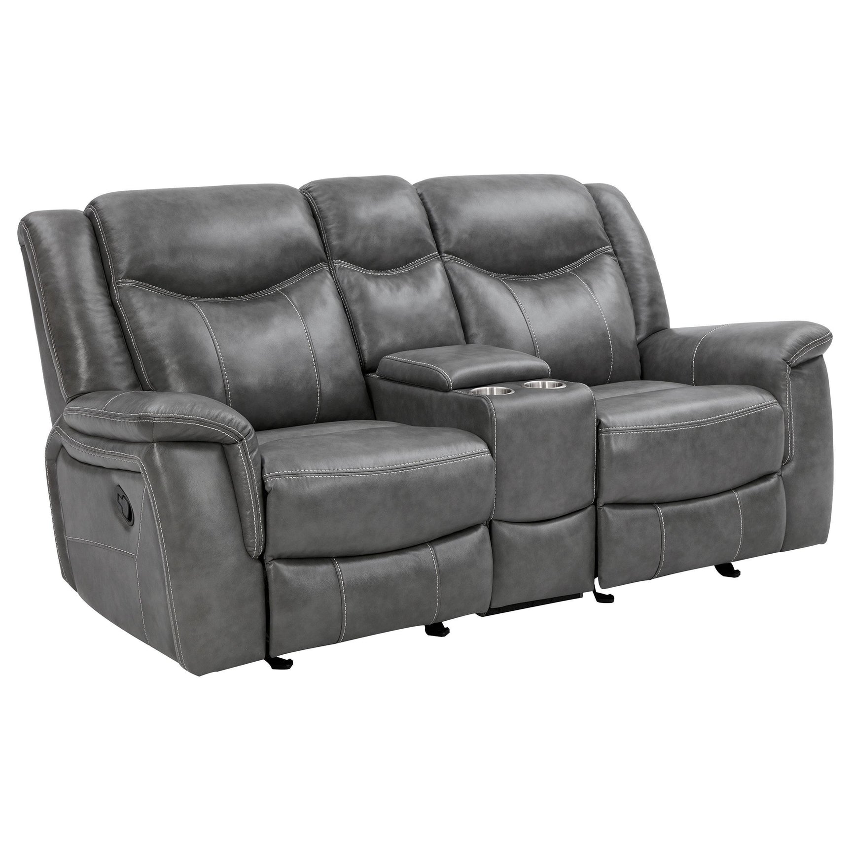 Conrad 2-piece sofa set showing motion sofa and glider loveseat