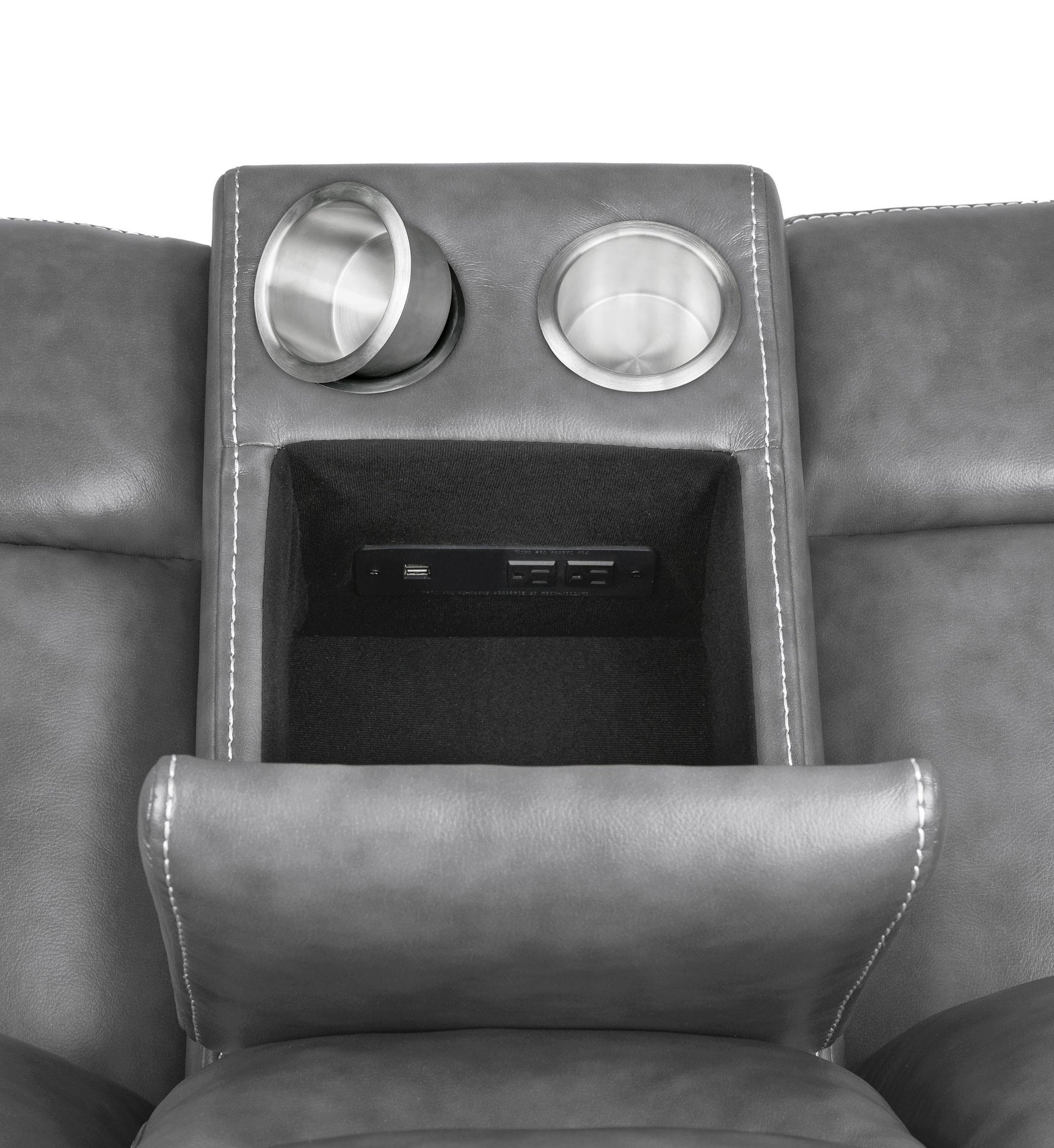 Conrad 3-piece upholstered grey motion sofa set view