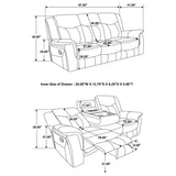 Conrad 3-piece upholstered grey motion sofa set view