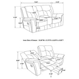 Conrad 3-piece upholstered grey motion sofa set view