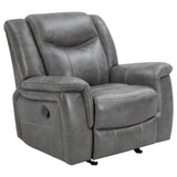 Conrad 3-piece upholstered grey motion sofa set view