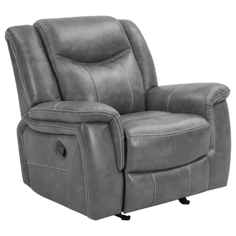 Conrad 3-piece upholstered grey motion sofa set view
