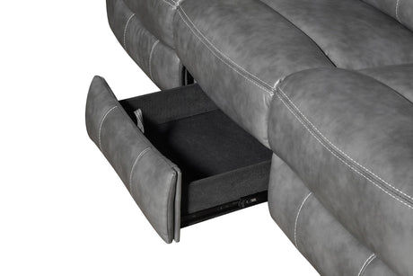 Conrad 3-piece upholstered grey motion sofa set view