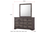 Open shelves with electronic devices on Coralee TV Stand