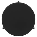 Cordova round solid wood black coffee table close-up detail