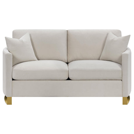 Close-up detail of fabric on Corliss Sofa Set beige