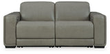 Correze Gray Leather 2-Piece Power Reclining Sectional - image 4