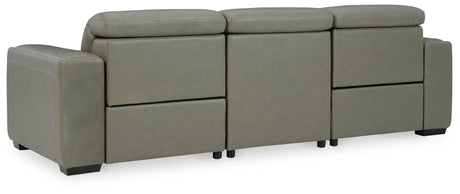 Correze Gray Leather 3-Piece Power Reclining Sectional Sofa - image 6