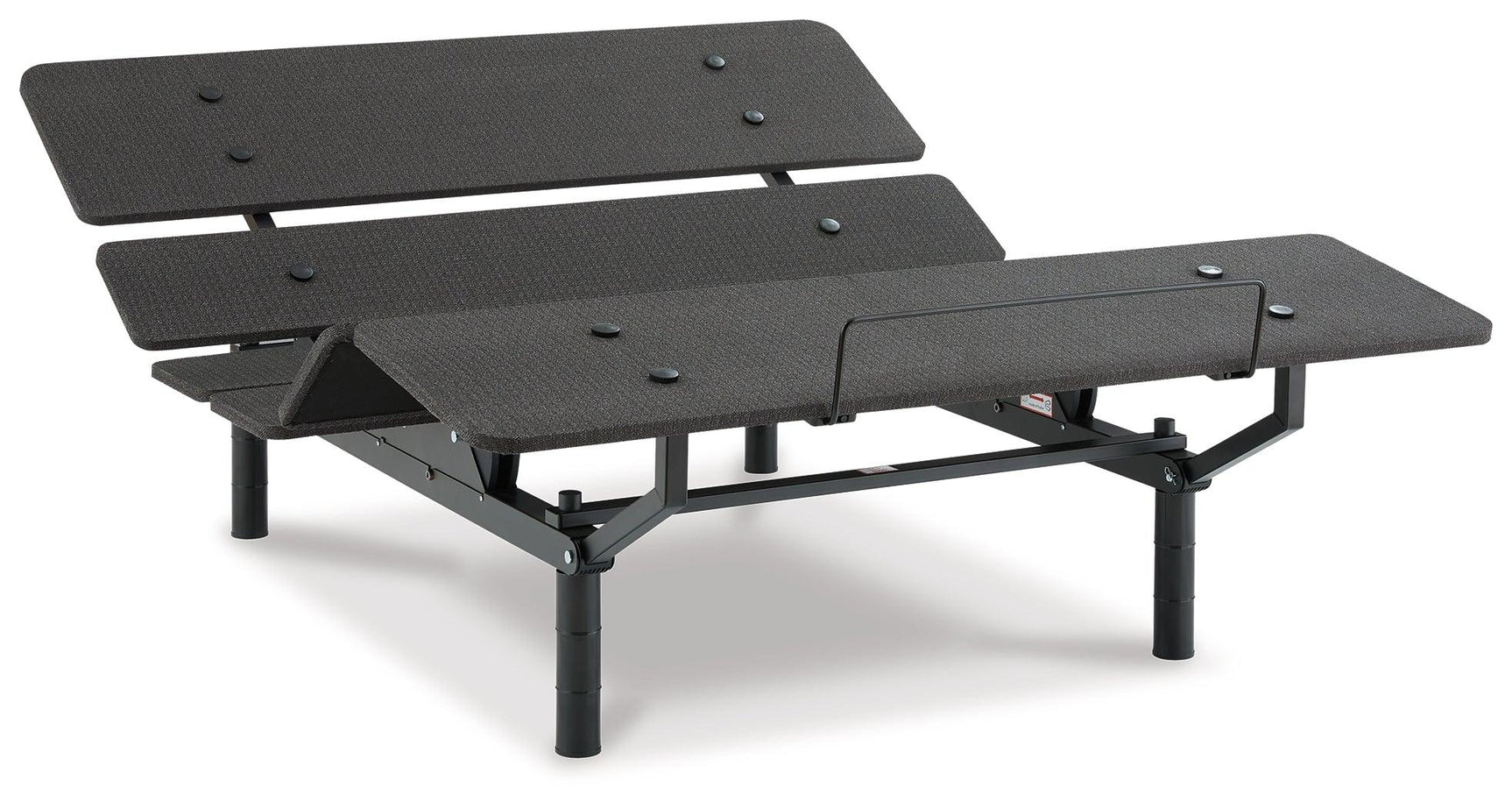 Cosmic Power Base Queen Adjustable Bed Frame in Black, angled view
