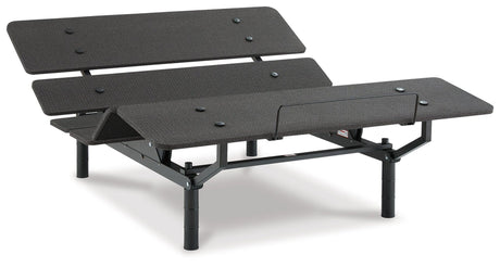 Cosmic Power Base Queen Adjustable Bed Frame in Black, angled view