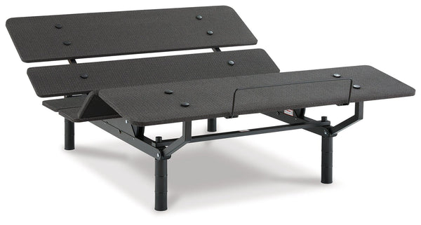 Cosmic Power Base Queen Adjustable Bed Frame in Black, angled view