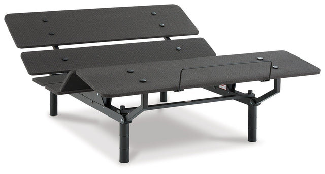 Cosmic Power Base Queen Adjustable Bed Frame in Black, angled view