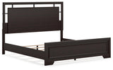 Close-up of floating panel headboard on Covetown King Bed