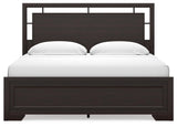 Dark brown finish on Covetown King Panel Bed