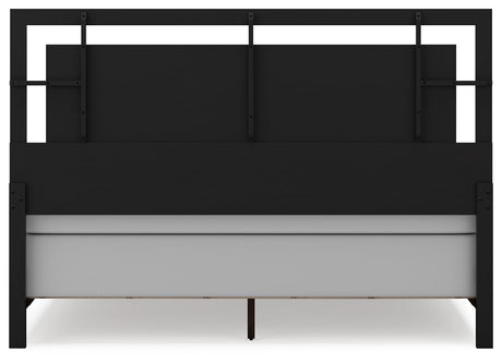 Corner view of Covetown King Panel Bed