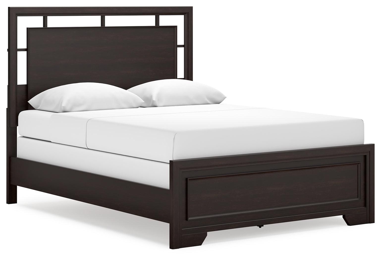 Covetown bed floating panel headboard detail