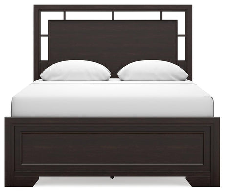 Close-up of dark brown wood finish