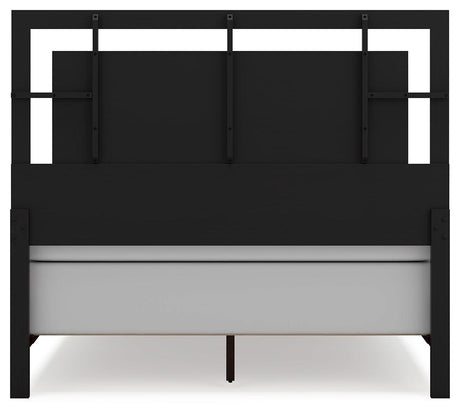 Covetown queen panel bed slats and frame detail