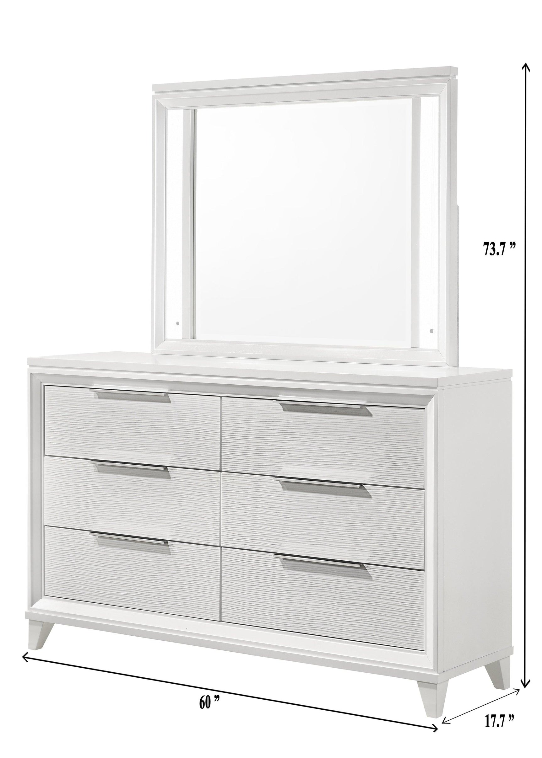Cressida White Modern Contemporary Solid Wood 5-Drawers Chest - Ella Furniture
