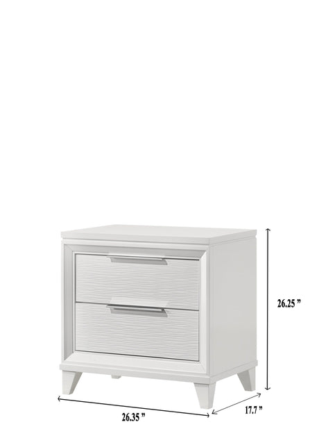 Cressida White Chest full view in modern bedroom