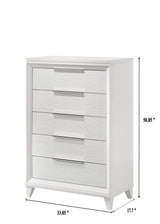 Cressida White Modern Contemporary Solid Wood 5-Drawers Chest - Ella Furniture