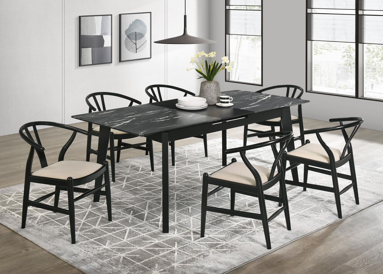 Crestmont table with leaf fully extended